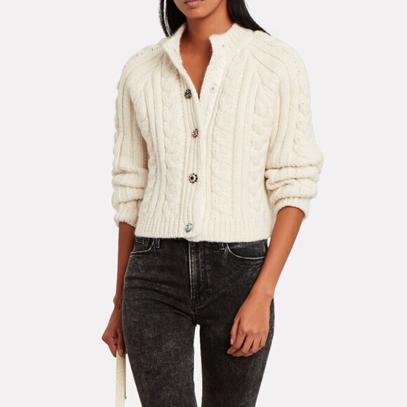 Ganni Sweaters - Ganni Crystal-embellished Button Cardigan Sweater